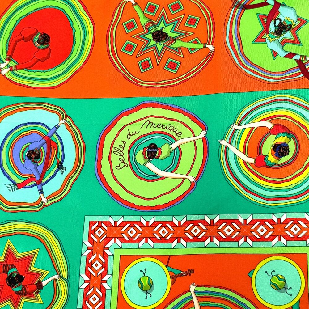 Hermès “Belle du Mexique” 90 cm Silk Scarf - Pristine with Hermes Box Circa 2007 - Picture 3 of 9